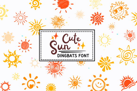 Cute Sun Dingbats Font for Handmade Products and Creative Branding