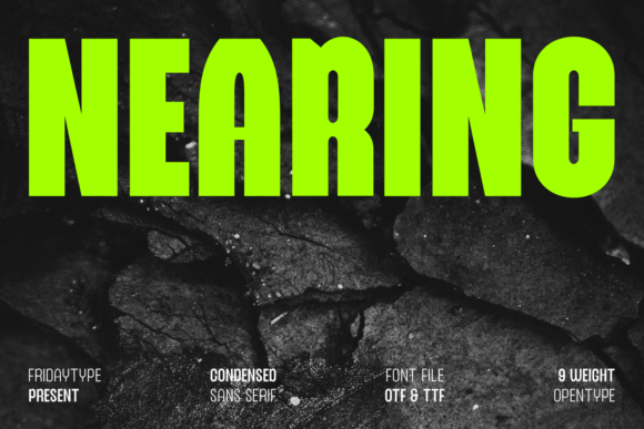 Nearing Condensed Sans for Bold Campaign Headlines