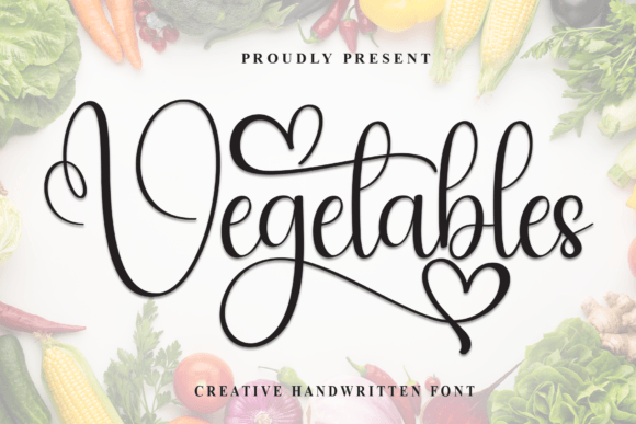 Vegetables Font for Creative Design